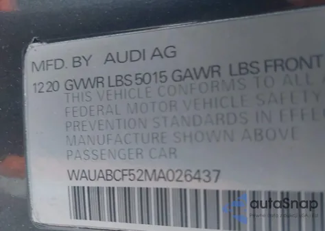 2022 Audi S5 Sportback Premium Plus Tfsi Quattro Tiptronic from USA, damaged, VIN WAUC4CF53NA022434